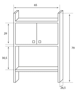 Scaffale Sopra Lavatrice da Appoggio Salvaspazio 65x79x26,5 cm in PVC Bianco