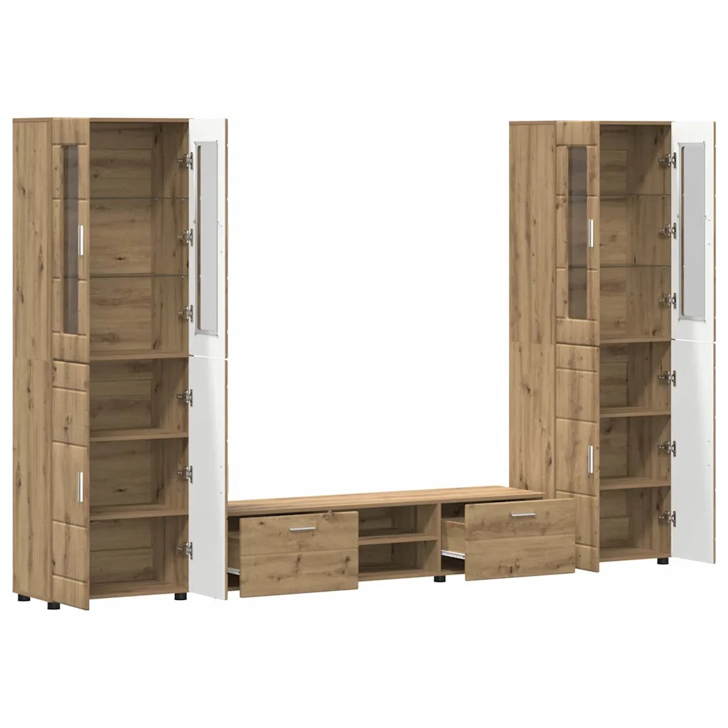 Set mobile TV FLORIN 3 pcs Rovere artigianale Legno multistrato