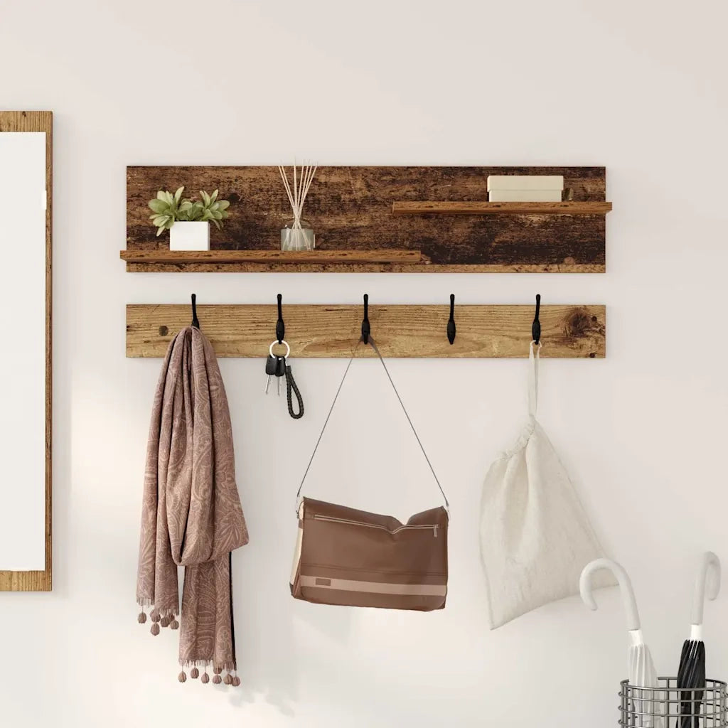 Appendiabiti a muro Legno vecchio 90 x 15 x 36 cm CFW5003857