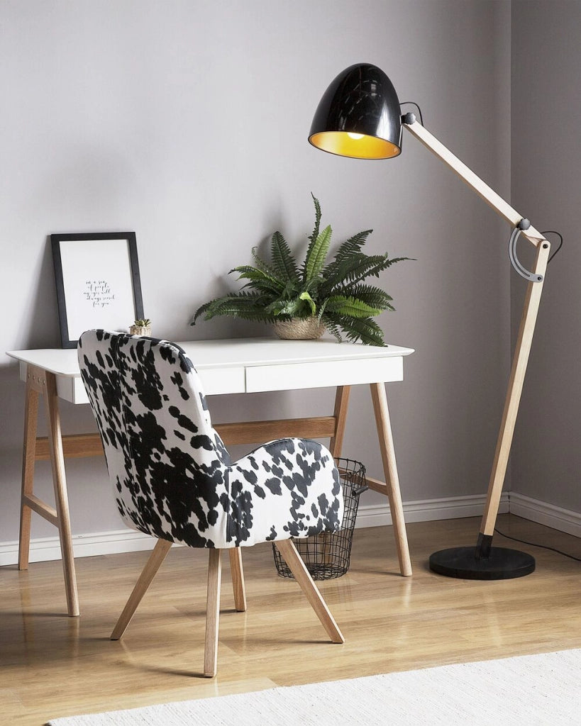 Lampada da Terra Colore Nero Metallo 175 cm Orientabile Industriale