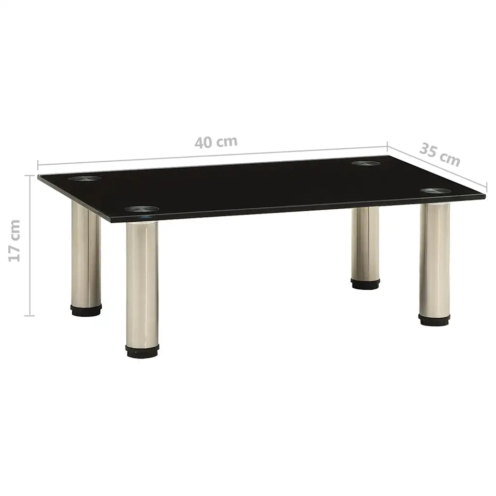 Mobile Porta TV-Mobile per TV-Credenza TV Nero 40x35x17 cm in Vetro Temperato