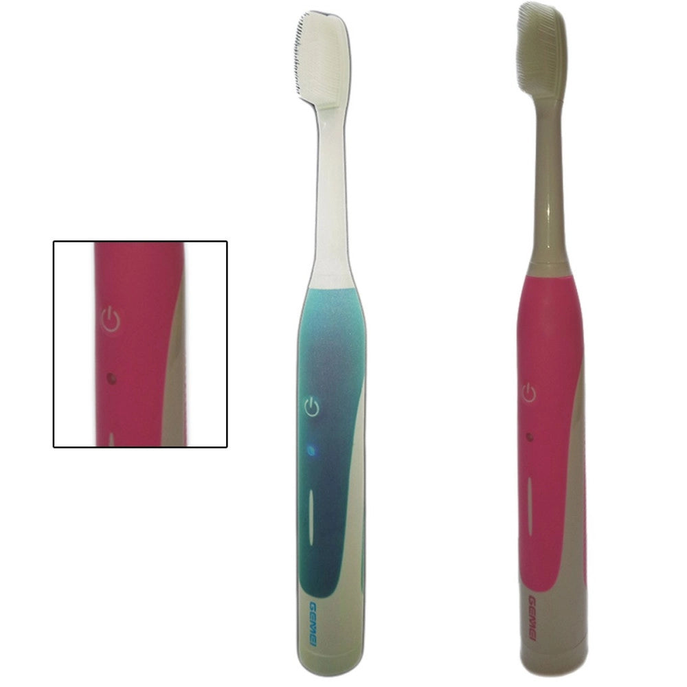 Trade Shop - Spazzolino Da Denti Da Viaggio Elettrico Con 3 Testine Ricambio Pulizia Denti -