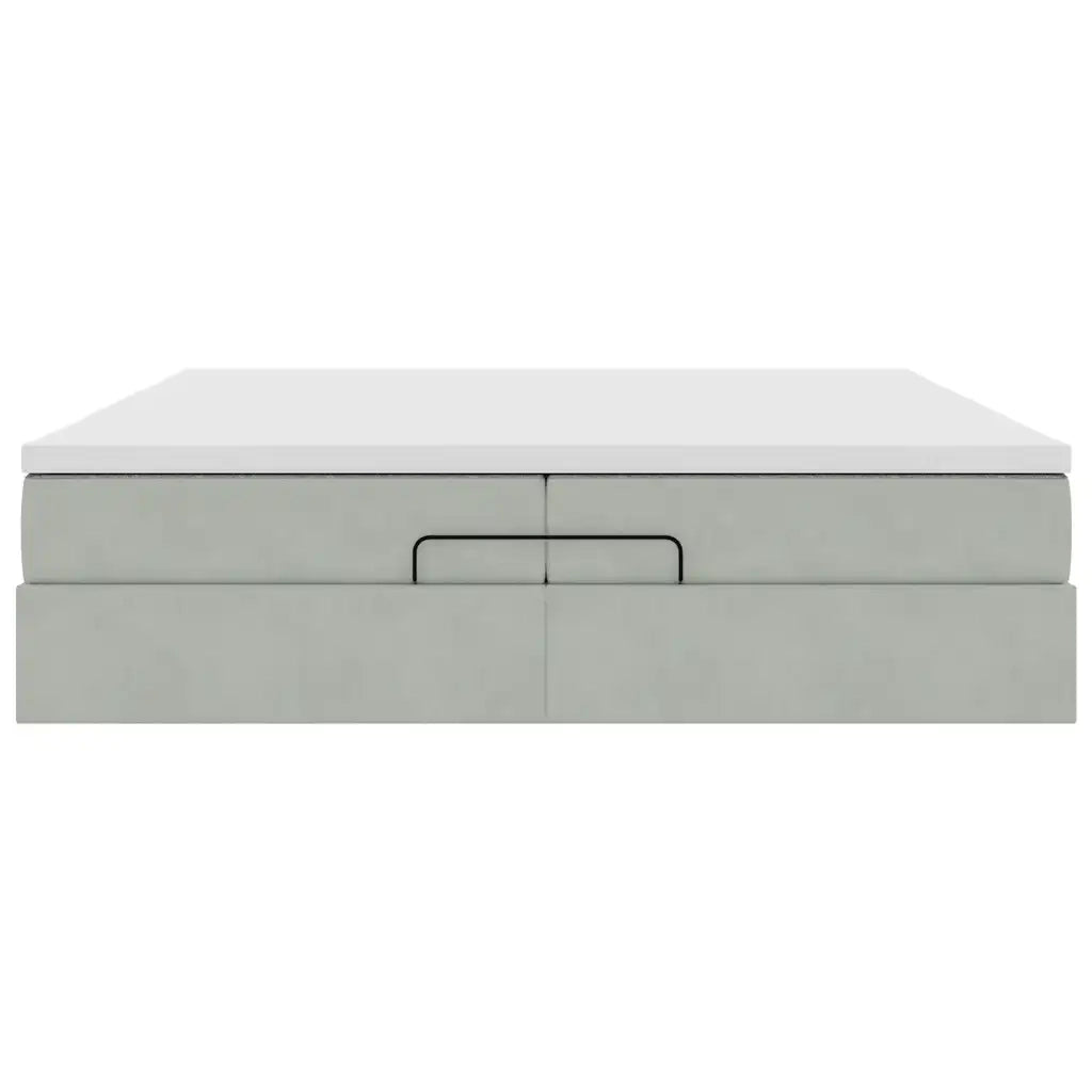 Struttura Letto Pouf con Materassi 200x200 cm Velluto