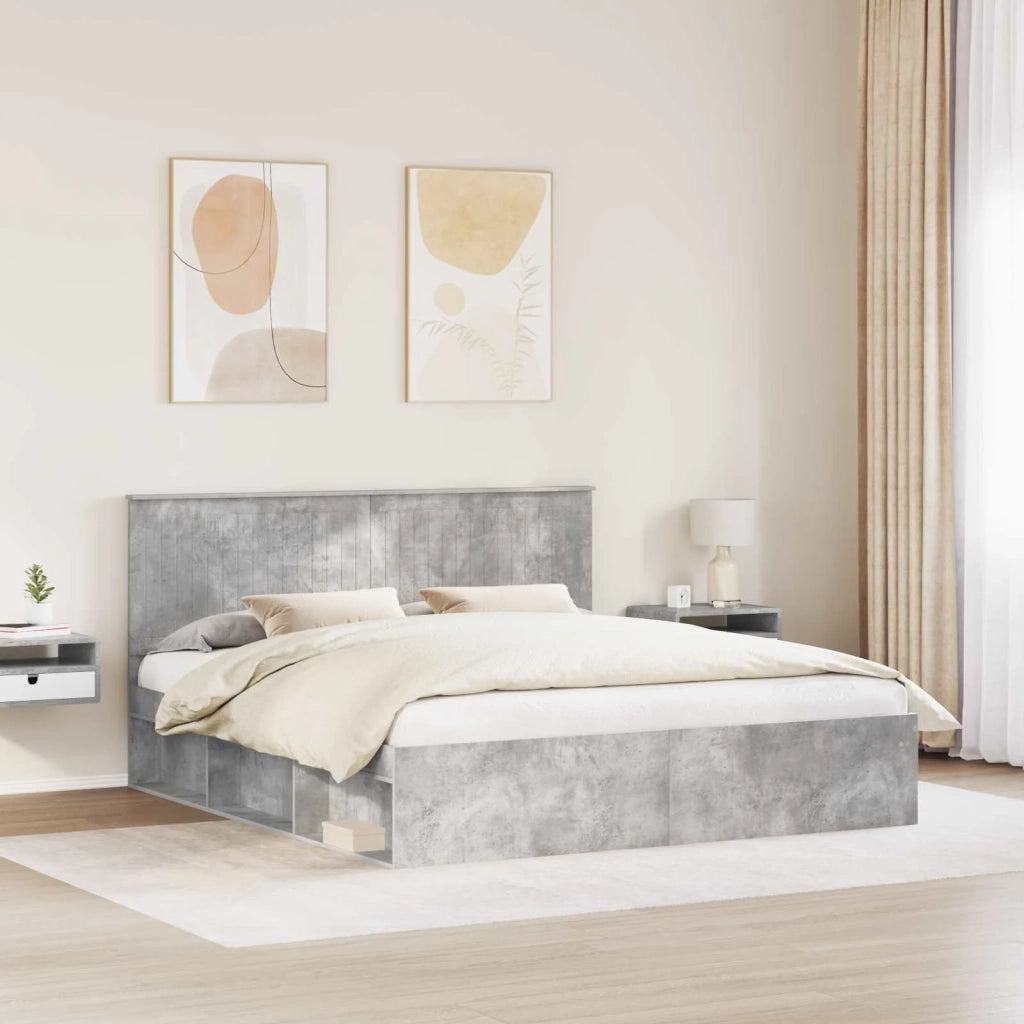 Struttura del letto Calcestruzzo 180 x 200 cm Pino massello