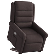 Poltrona Alzapersona Reclinabile Marrone Scuro in Tessuto 3303319
