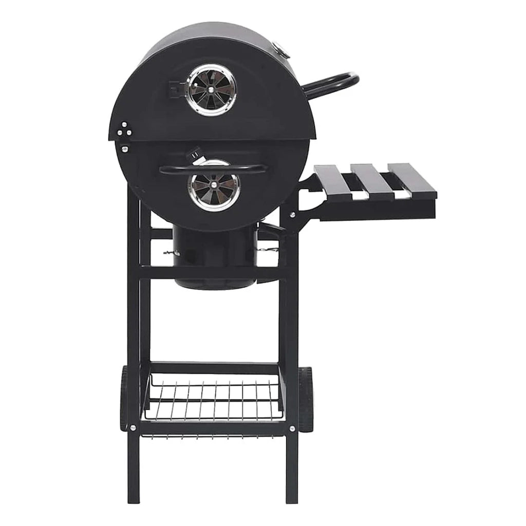 Barbecue A Carbone Con Coperchio Termometro Integrato Grill BBQ In Acciaio Nero
