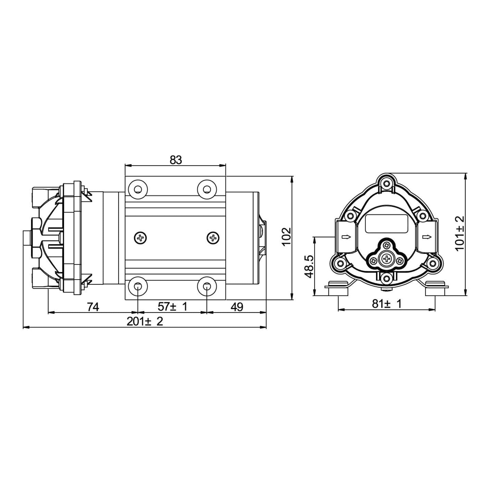 Pompa booster 100 GPD (350l/giorno) 35W Pompa di spinta per sistemi a osmosi inversa