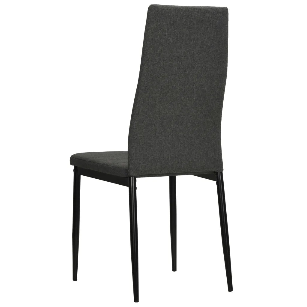 Sedie da Pranzo 4 pz Grigie Legno Massello di Hevea e Tessuto 246180
