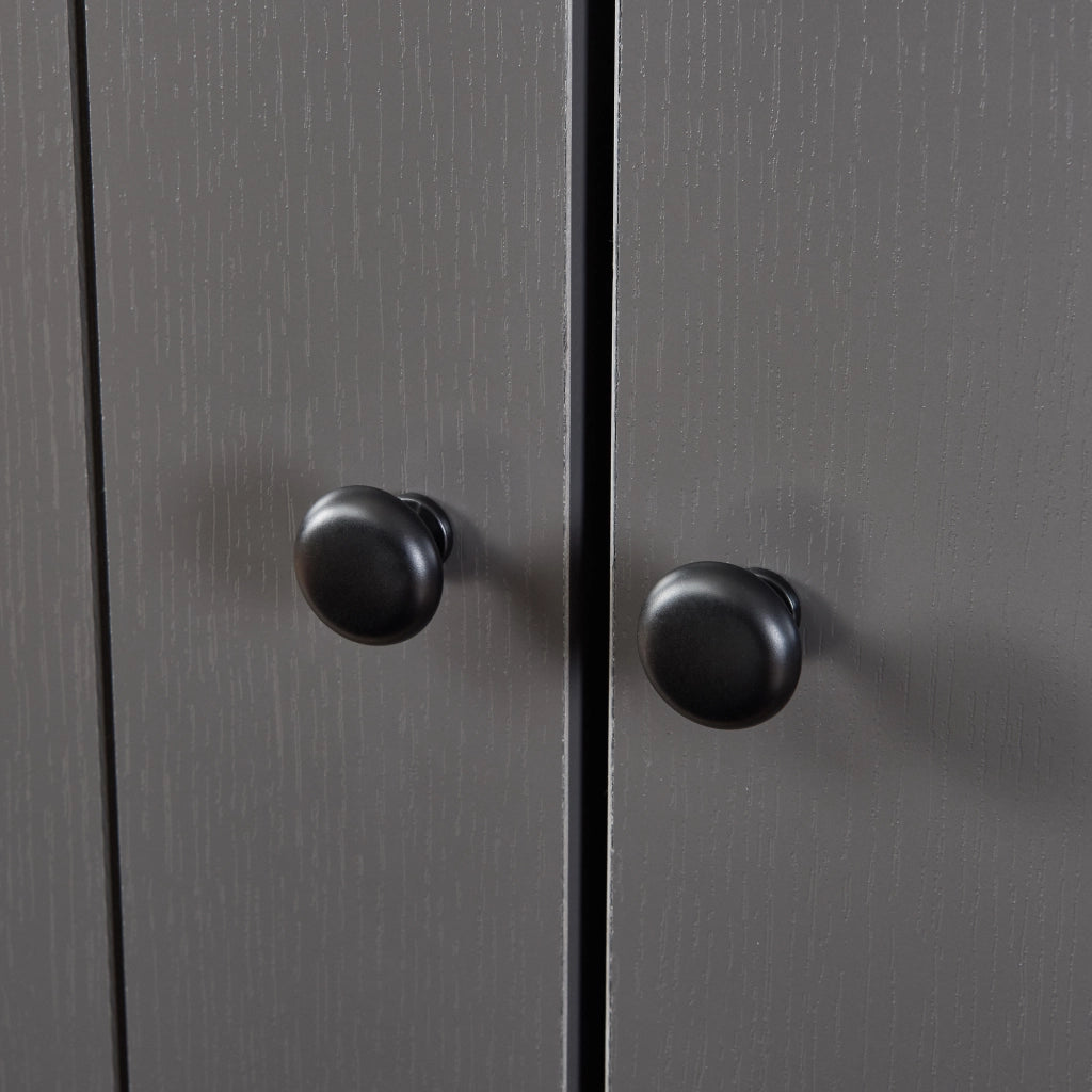Armadio per Guardaroba Trorjam con Barra Appendiabiti e Scomparti 175 x 80 x 52 cm - Grigio/Effetto Rovere [en.casa]