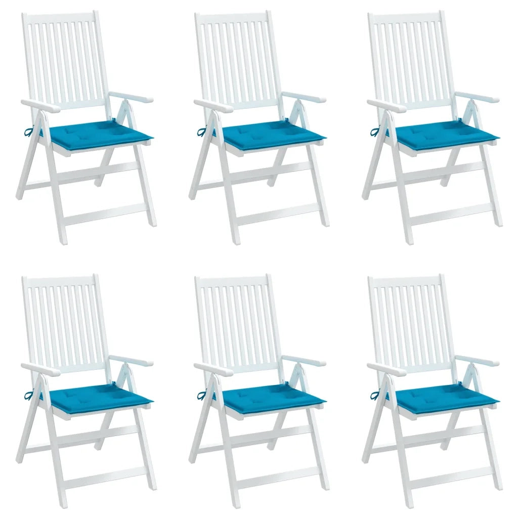 Cuscini per Sedia 6 pz Blu 50x50x3 cm in Tessuto Oxford