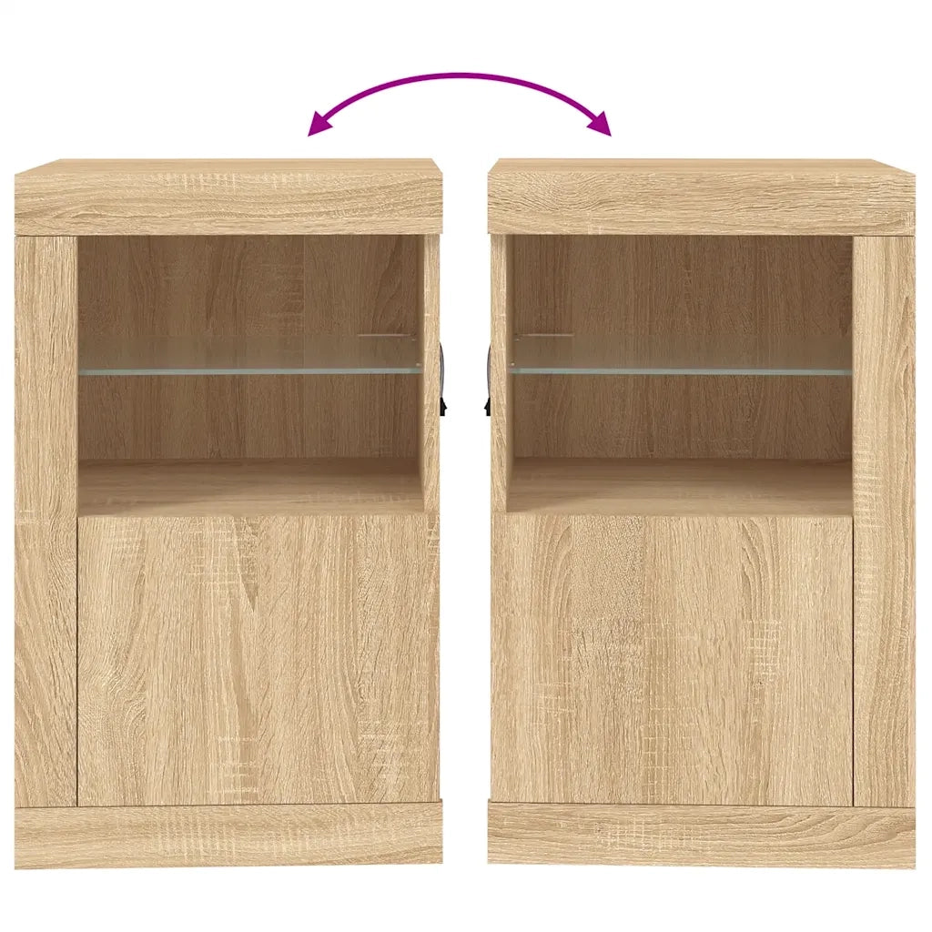 Armadietto con Luci LED Rovere Sonoma in Legno Multistrato