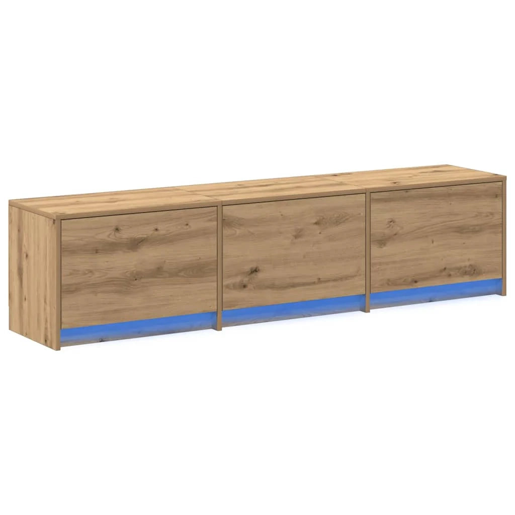 Mobile TV moderno e pratico 162 x 34 x 40 cm con LED per un'atmosfera accogliente realizzato in legno di rovere ingegnerizzato 02_0056329