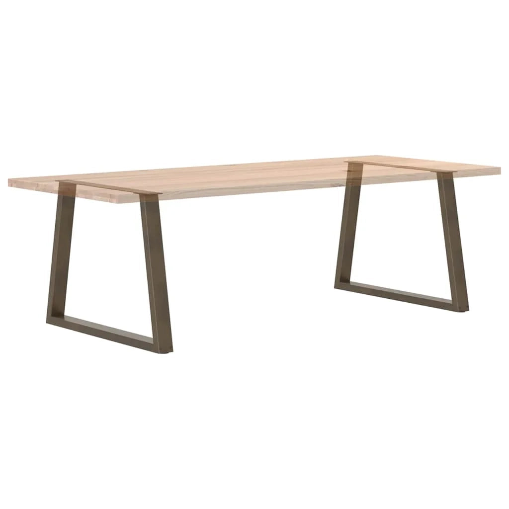 Set di 2 gambe per tavolo da pranzo a forma di V 100 x 73 cm con piedini regolabili design moderno acciaio naturale 02_0056871