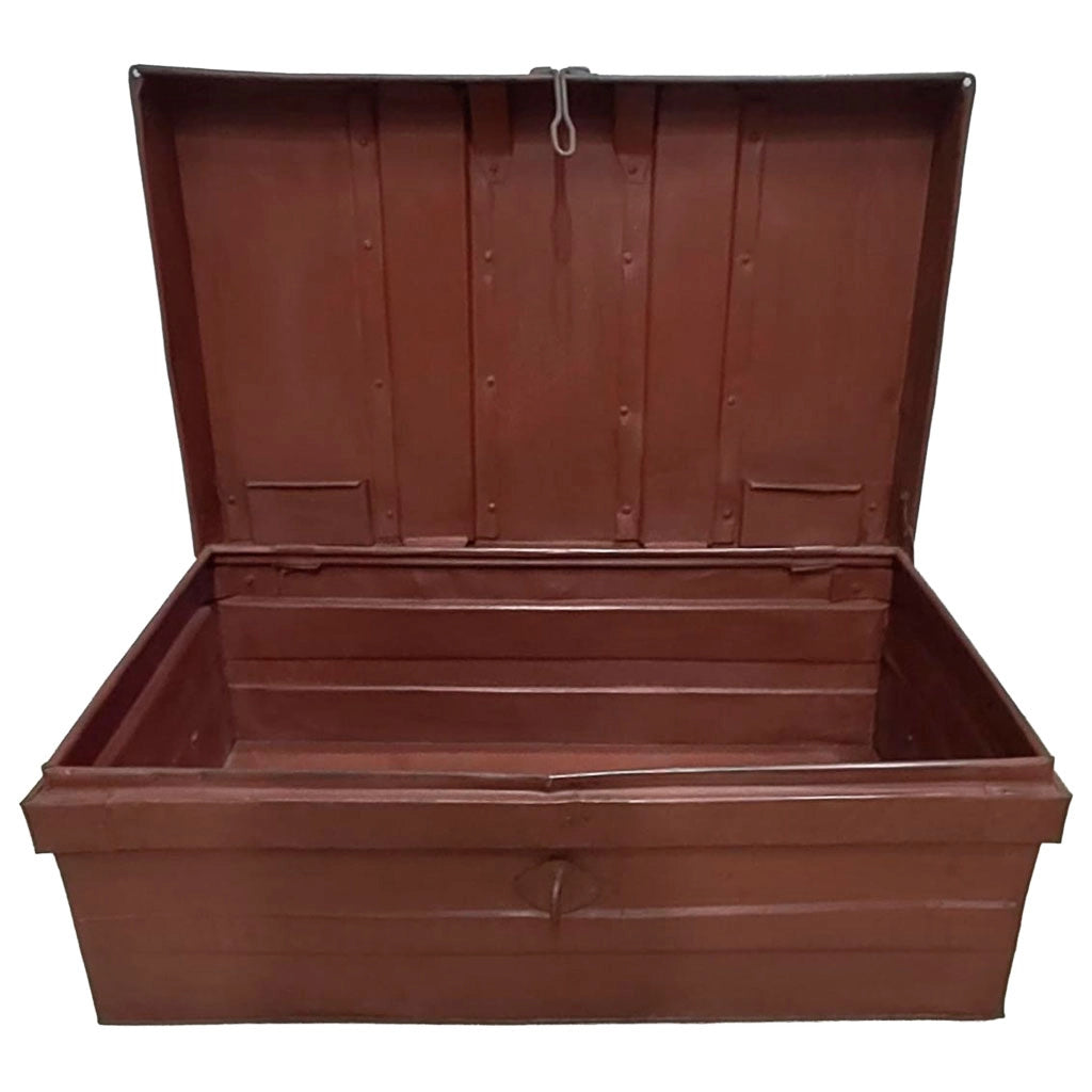 Valigia artigianale in metallo, 67x37x25h cm