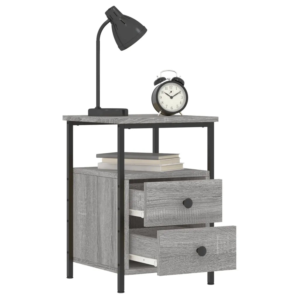 Comodini 2 pz Grigio Sonoma 34x35,5x50 cm in Legno Multistrato 826020
