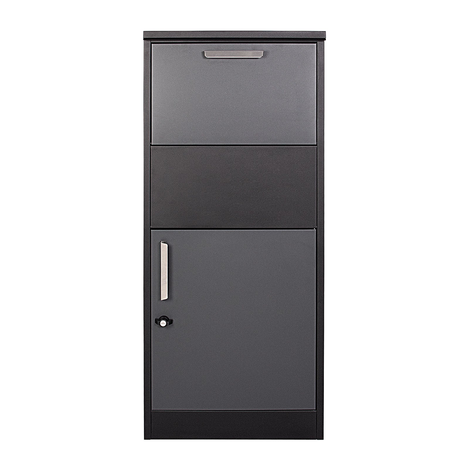 Cassetta postale per pacchi nera 50x37,5x115cm Portapacchi con serratura