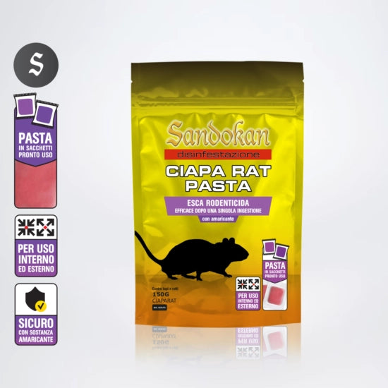 Combo contenitore " esca scura topi " + "chapa rat " pasta da 150 Gr.