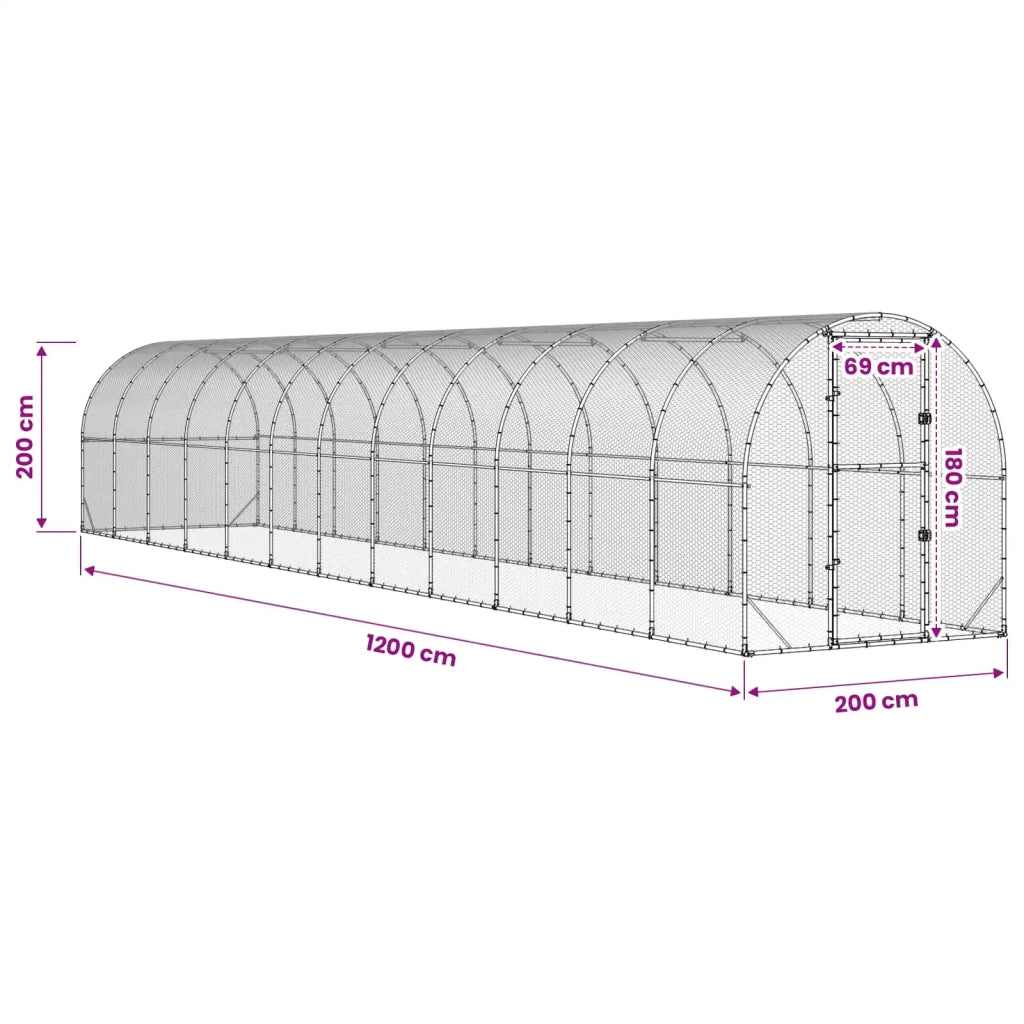 Pollaio Argento 1200 x 200 x 200 cm Acciaio zincato 3434680