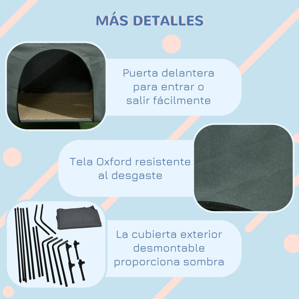 Cuccia per Cani Letto Rialzato ¨C Zephmum ¨C Grigio 130x85x95 cm