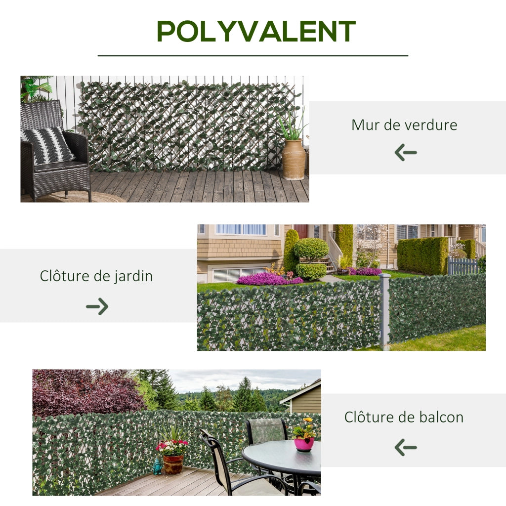 Pannello frangivista artificiale per siepe ¨C zephmum ¨C 295x70 cm verde