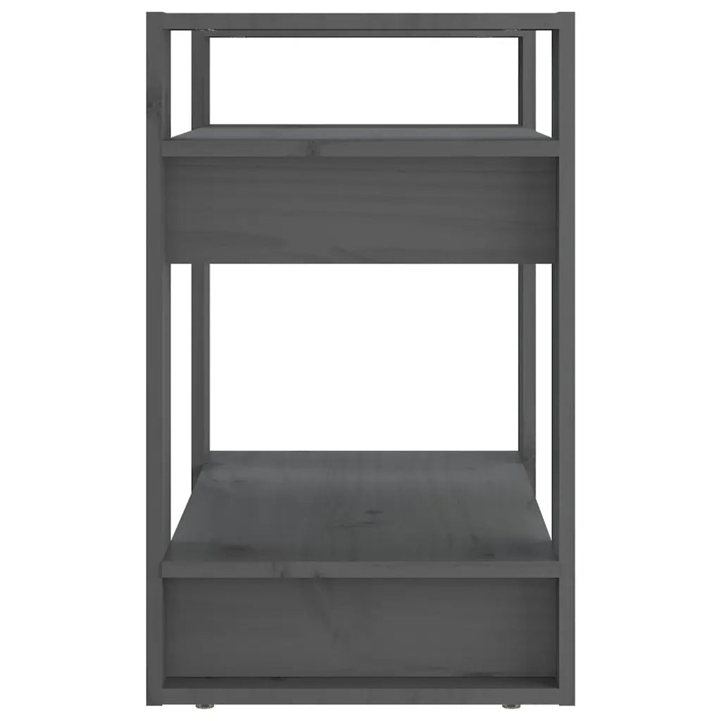 Libreria/Divisorio Grigio 60x35x57 cm in Legno Massello di Pino 813876