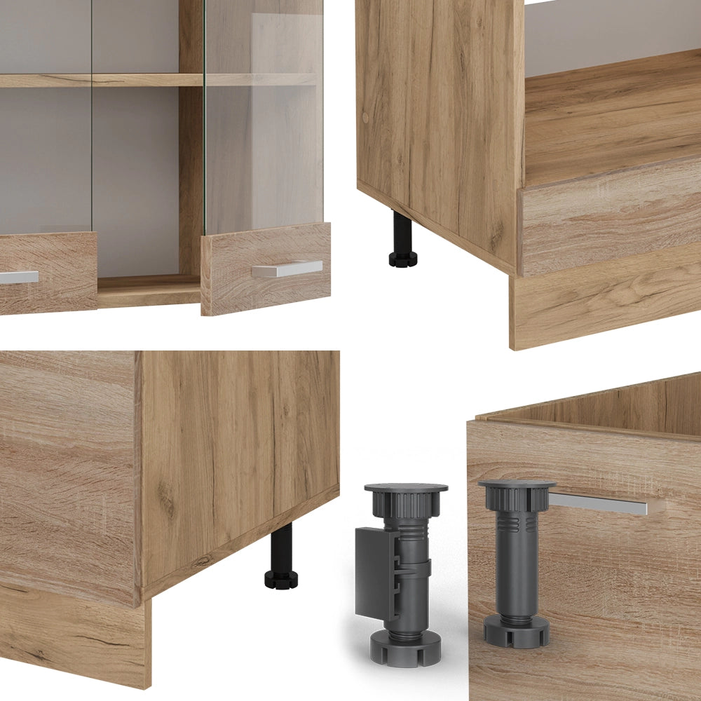 Cucina angolare completa R-Line Sonoma/Rovere dorato 287 x 227 cm, PL Rovere Vicco