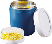 Bicchiere per cereali, 500 ml + 220 ml, bicchiere per yogurt in acciaio inossidabile, isolato e impermeabile, adatto a lavastoviglie, congelatore e forno a microonde (blu)