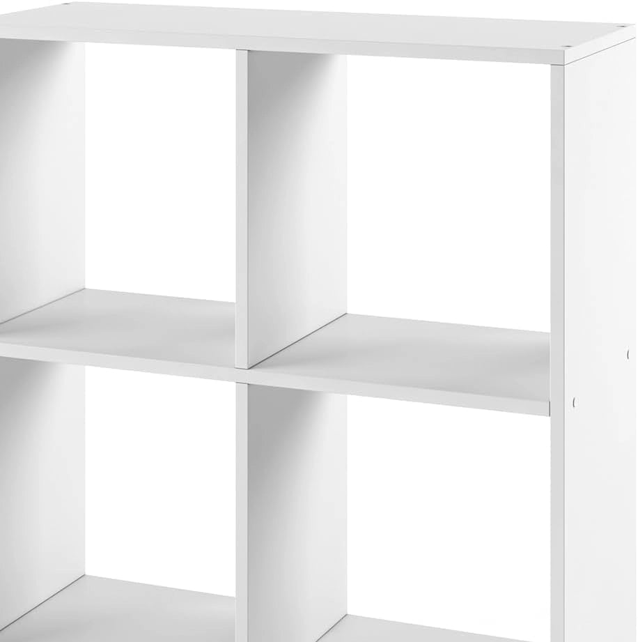 Scaffale Tetra, Bianco, 72.6 x 72 cm, per la conservazione e l’esposizione di libri o scatole decorative