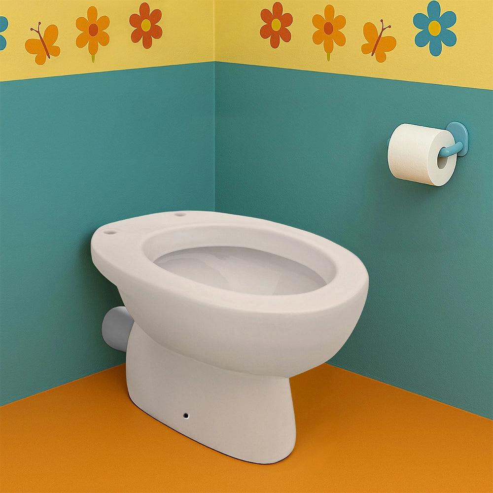 Vaso infanzia H 31 cm bianco in ceramica con scarico a muro