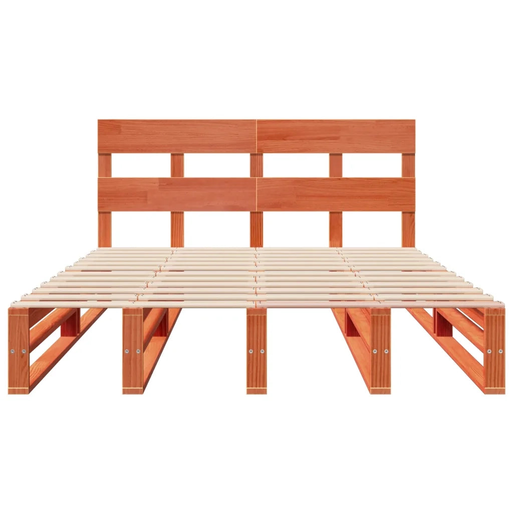 Letto senza Materasso Marrone Cera 150x200 cm in Legno di Pino 3302299