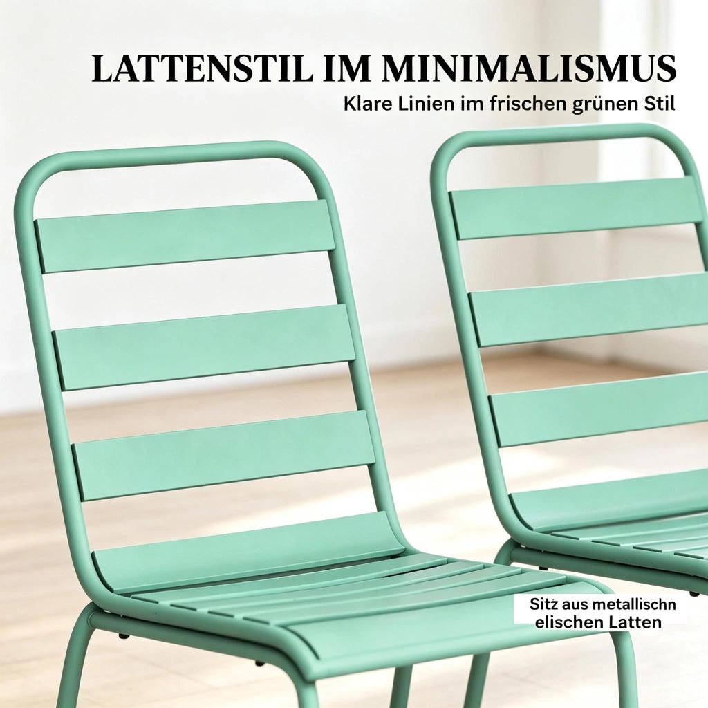 SEDIA Da esterno impilabile 46x58x78 cm Verde Set da 2 pezzi