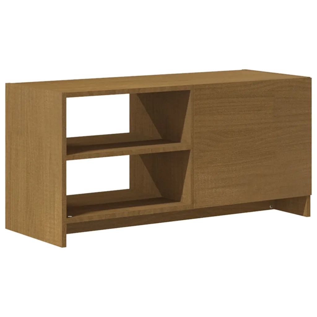 Mobile Porta TV Marrone Ambra 80x31x39 cm in Legno di Pino 809897