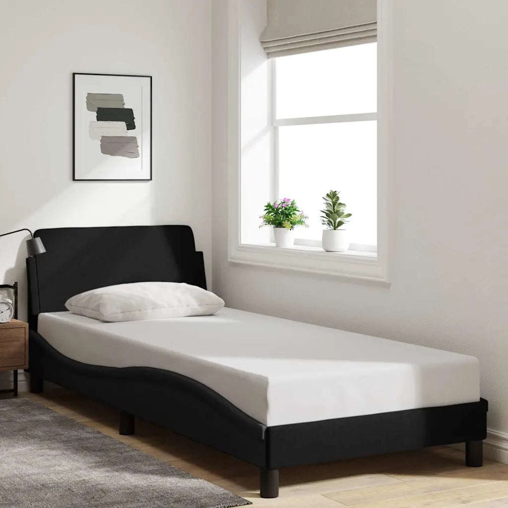 Struttura letto Dover Nera 90x190 cm in Tessuto 373319