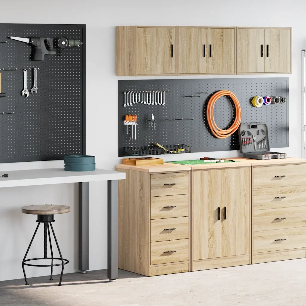 Armadi da Garage 2 pz Rovere Sonoma in Legno Multistrato CFW5480793