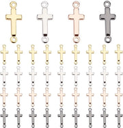 Crociera a Croce 40 Pezzi - 18K Dorato/Platino/Gunmetal/Rosso Argento - Connettore - Pendente - Decorazione Religiosa - 13,5 x 5 x 1,5 mm - Pendente