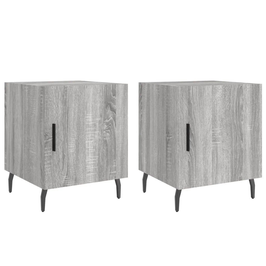 Set di 2 Comodini | Armadio da Notte | Mobiletto da notte Grigio Sonoma 40x40x50 cm in Legno Multistrato