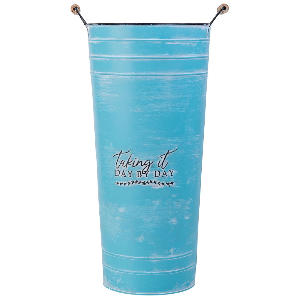 Portaombrelli tondo in metallo blu d23,5x50h b:18