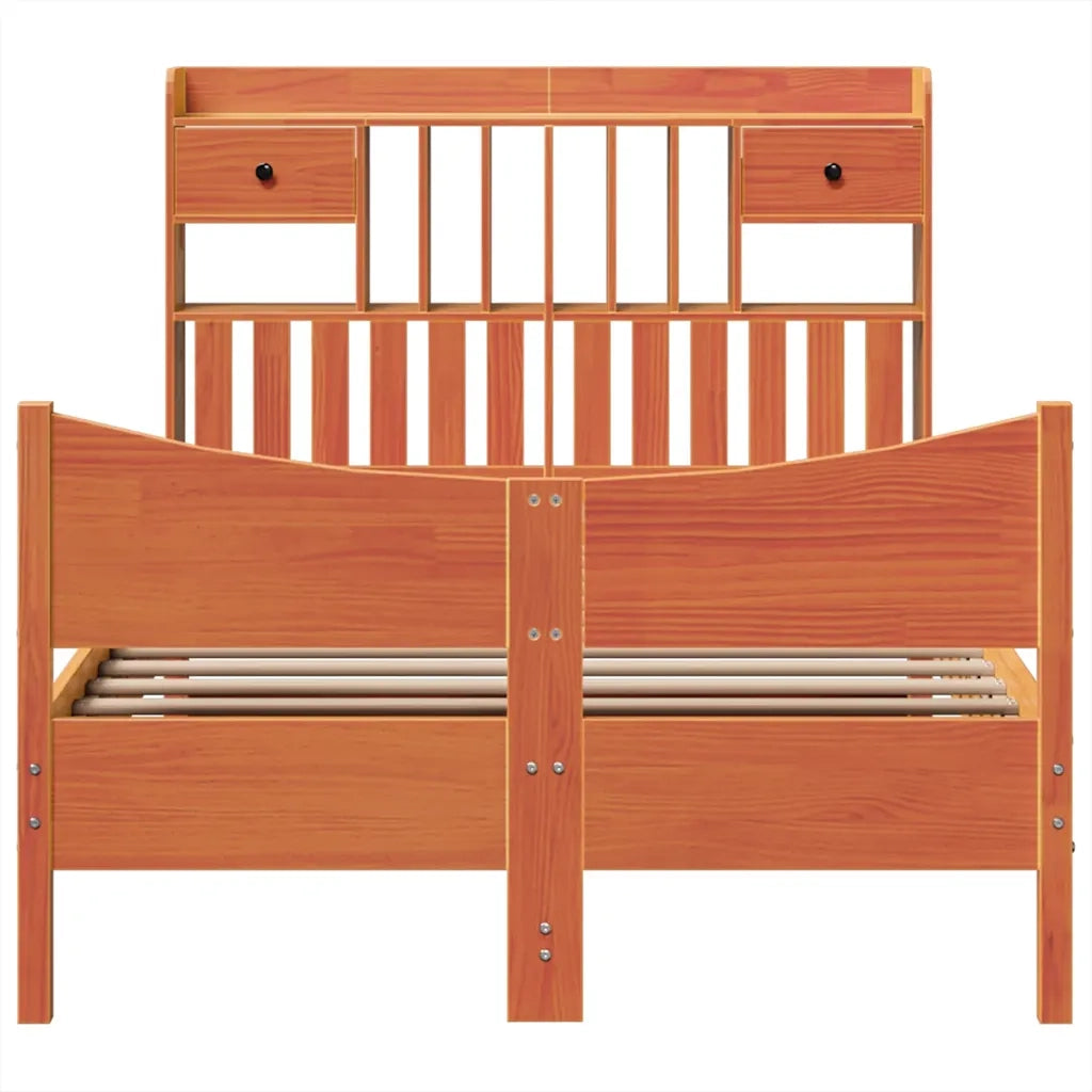 Letto senza Materasso Marrone Cera 135x190 cm in Legno di Pino 3323394