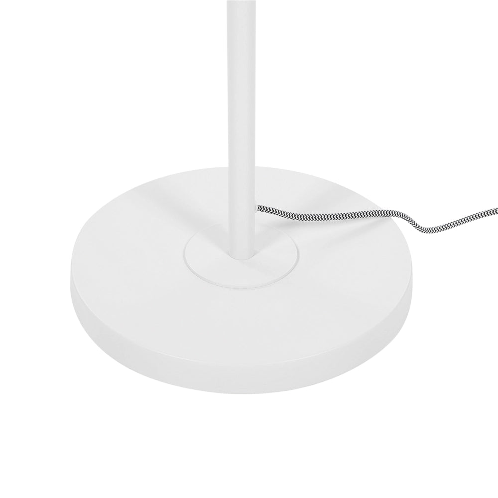 Lampada da Terra in Metallo Bianco 156 cm Faretto Paralume Orientabile Industriale Home Office