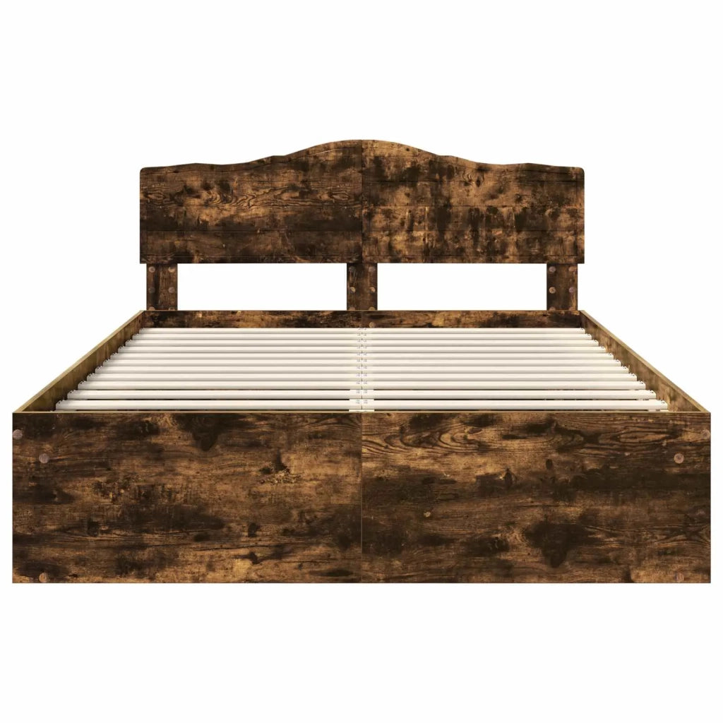 Struttura del letto Rovere fumé 150 x 200 cm Pino massello 3412884