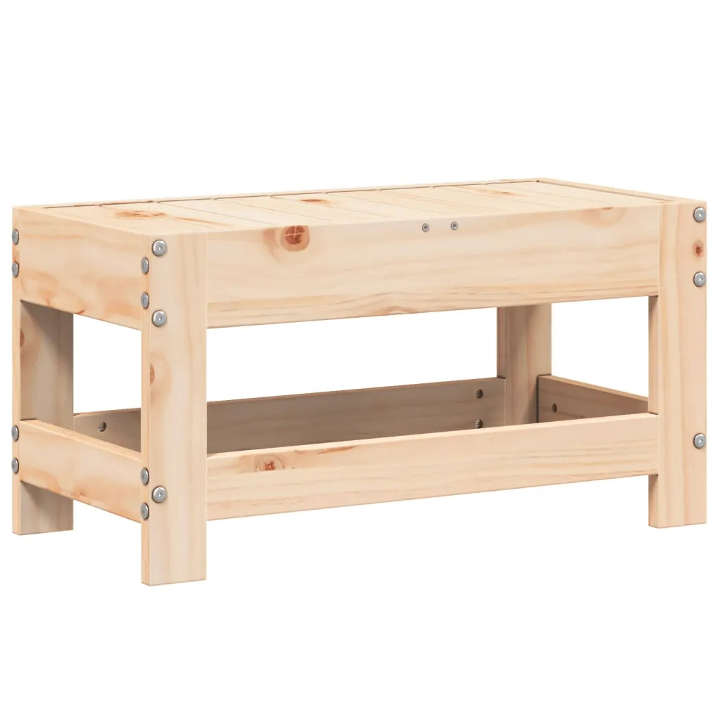 Sedia da giardino-Poggiapiedi da Giardino 62x30x32 cm in Legno Massello di Pino