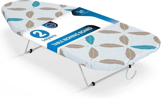 Piastra da stiro, facile e sicura da utilizzare sul tavolo, 70 x 33 cm, 100% cotone BCI, extra stabile, ideale per piccoli nuclei familiari o in viaggio, alta qualità