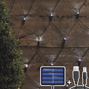 Fascia di illuminazione solare - 204 led - 3 m x 2 m - illuminazione per cancelli e balconi - resistente all'acqua - design invernale - colore kaki.