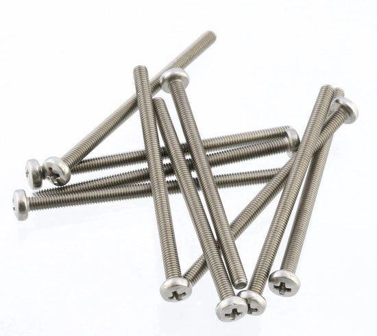 Set di viti a 10 pezzi - Cilindro M3x50 mm - Viti di congiunzione - Acciaio inossidabile A2 - Alta resistenza alla trazione - Finitura argentata