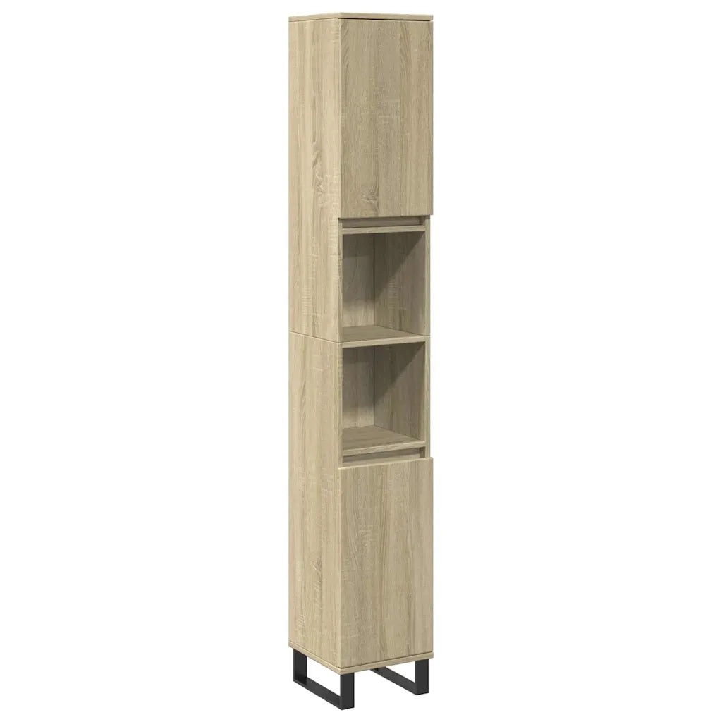 Set Mobili da Bagno 3 pz Rovere Sonoma in Legno Multistrato 3307678