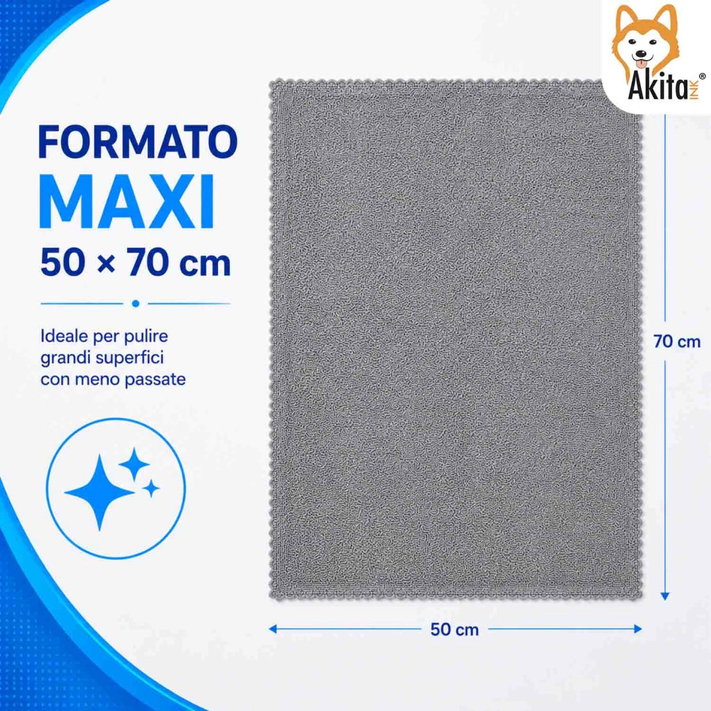 Akitaink 3 Panni Pavimenti Microfibra Clean Master 50x70 cm