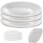 Set di 3 piatti da dessert KADAX da 21,5 cm, colore bianco e oro.