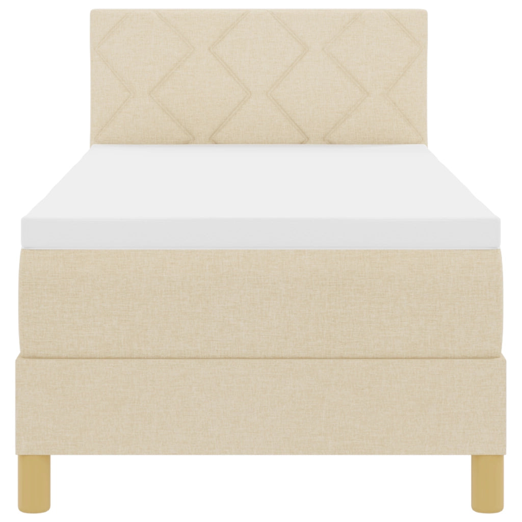 Letto a Box Spring con Materasso Panna 80x200 cm Tessuto