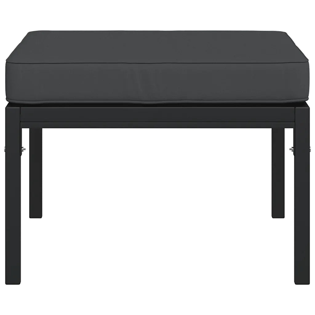 Poggiapiedi Giardino con Cuscini Grigi 2pz 60x60x35 cm Acciaio 362719