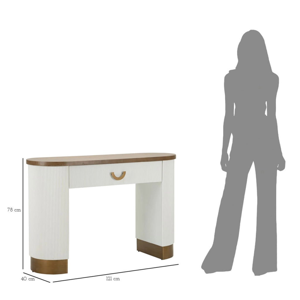 Tavolo Consolle VKH611, Bianco, MDF, 121x40x78 cm